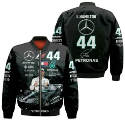 Lewis Hamilton Mercedes Signed 3d Bomber Jacket