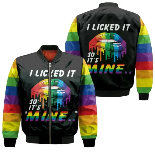 Lgbt Driping Art Lips I Licked It So Its Mine 3d Bomber Jacket