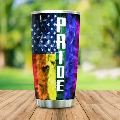 LGBT Pride America Flag Stainless Steel Cup