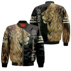 Lion December King 3d Jersey Bomber Jacket