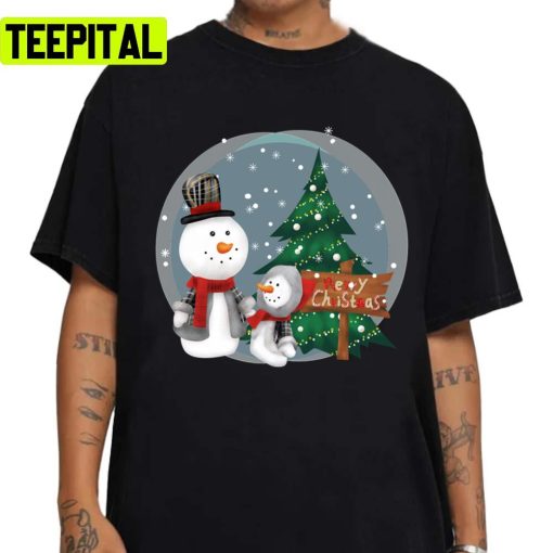 Little Snowman Under The Snowing Sky Unisex Sweatshirt