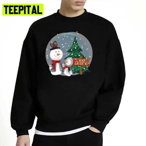 Little Snowman Under The Snowing Sky Unisex Sweatshirt