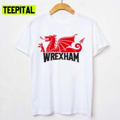 Logo Wrexham Red Dragons Wht Unisex T-Shirt