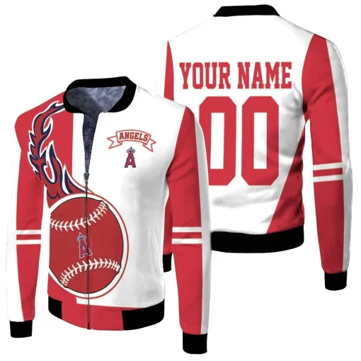 Los Angeles Angels 3d Personalized Fleece Bomber Jacket