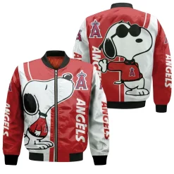 Los Angeles Angels Snoopy Lover 3d Printed Bomber Jacket