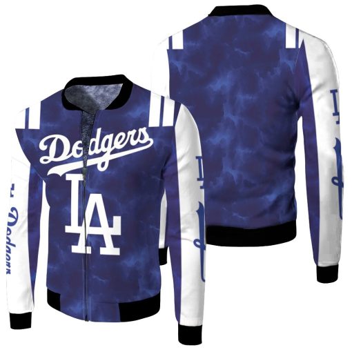 Los Angeles Dodgers Mlb Fan 3d Jersey Fleece Bomber Jacket