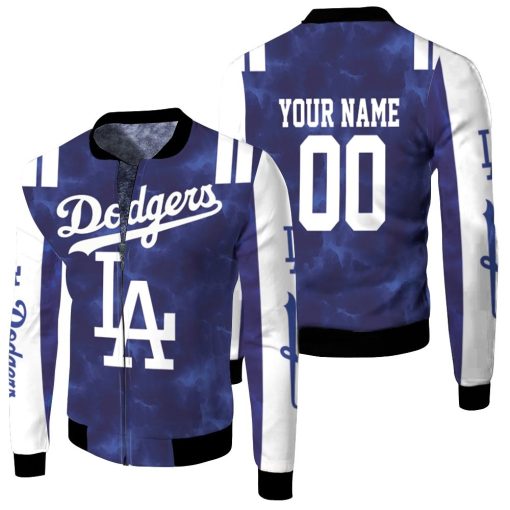 Los Angeles Dodgers Mlb Fans 3d Personalized Fleece Bomber Jacket