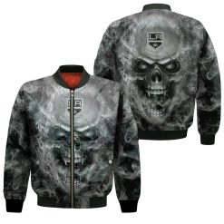 Los Angeles Kings Nhl Fans Skull Bomber Jacket