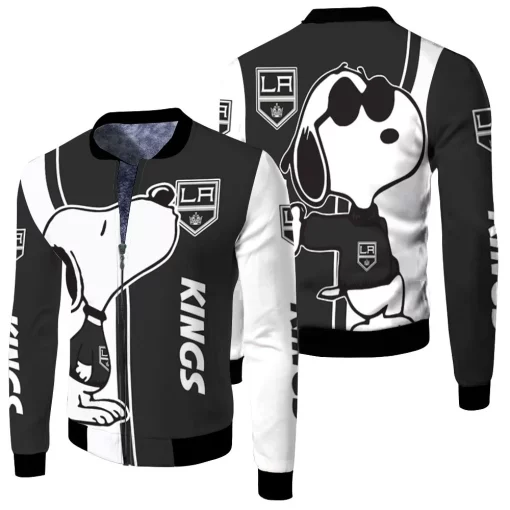 Los Angeles Kings Snoopy Lover 3d Printed Fleece Bomber Jacket