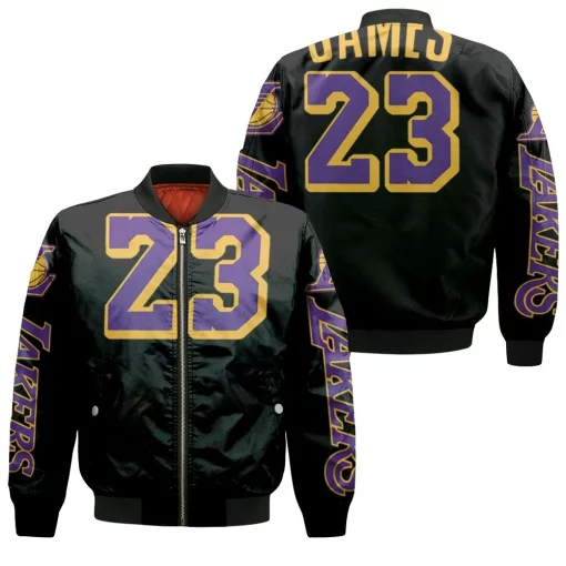 Los Angeles Lakers 23 Lebron James Bomber Jacket