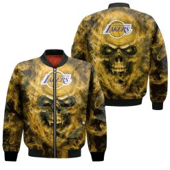 Los Angeles Lakers Nba Fans Skull Bomber Jacket