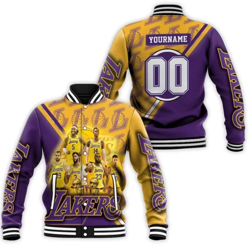 Los Angeles Lakers Nba Western Conference Logo Baseball Jacket