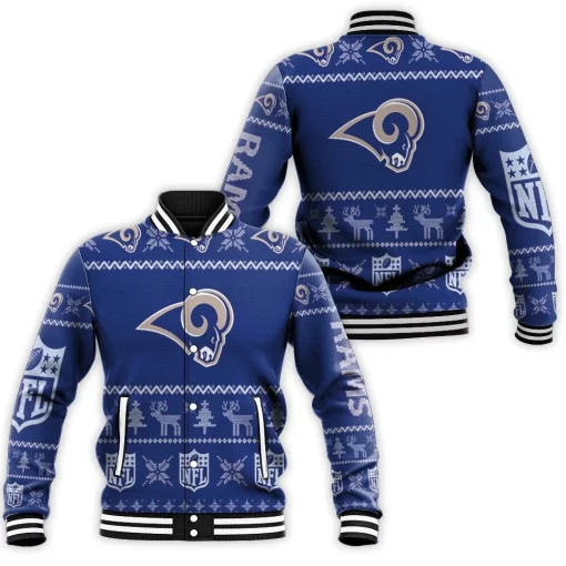 Los Angeles Rams Ugly Sweatshirt Christmas 3d Baseball Jacket