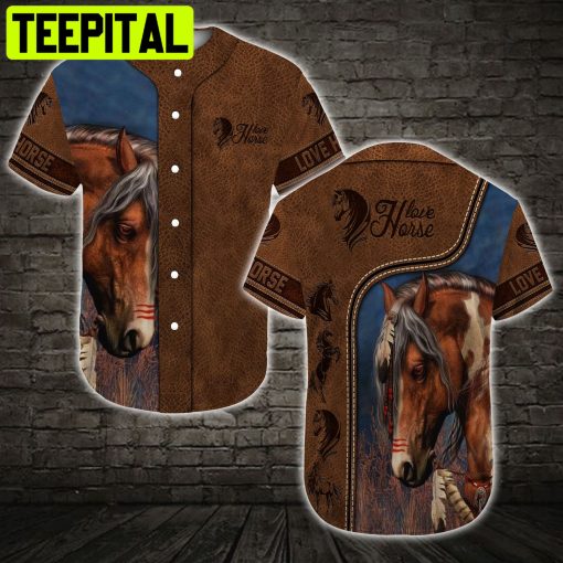 Love Horse BASEBALL SHIRT 3D Design All Over Printed Trending Baseball Jersey