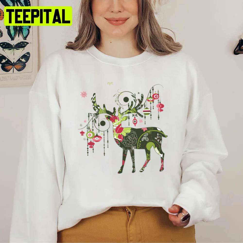 Lovely Art A Reindeer Full Of Stars For Christmas Unisex Sweatshirt