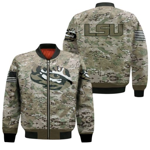 Lsu Tigers Camo Pattern 3d Jersey Bomber Jacket