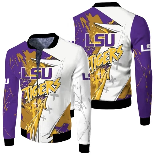 Lsu Tigers Ncaa For Lsu Fan 3d Jersey Fleece Bomber Jacket