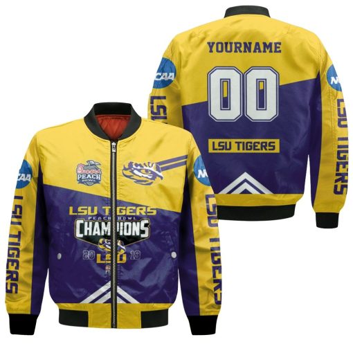 Lsu Tigers Peach Bowl Champions 2019 Ncaa For Lsu Fan 3d Bomber Jacket