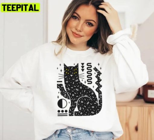 Magic Cat Halloween Graphic Unisex Sweatshirt