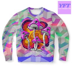 Magic Mushrooms Holographic Psychedelic 3d Ugly Christmas Sweater