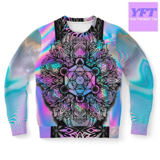 Mandala Holographic Psychedelic 3d Ugly Christmas Sweater