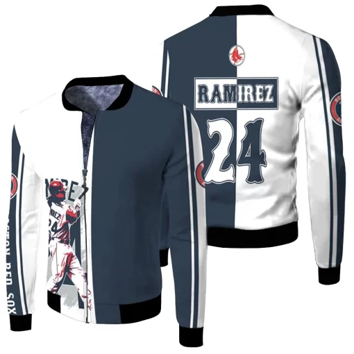 Manny Ramirez 24 Boston Red Sox Fleece Bomber Jacket