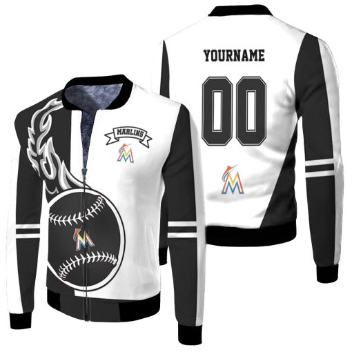 Marlins 3d Fleece Bomber Jacket