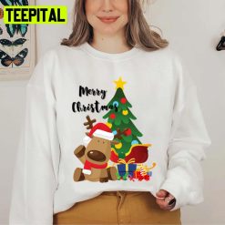 Matching Family Reindeer Funny Reindeer And Christmas Tree Unisex Sweatshirt