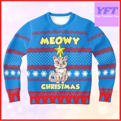 Meowy Meowy Catmas For Her Funny Cats Kitty 3d Ugly Christmas Sweater