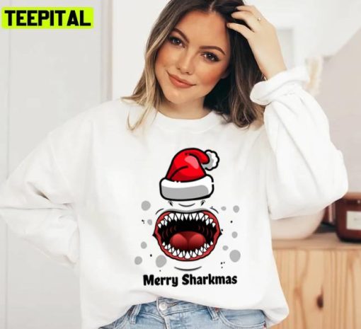 Merry Sharkmas Christmas Design Xmas Unisex Sweatshirt