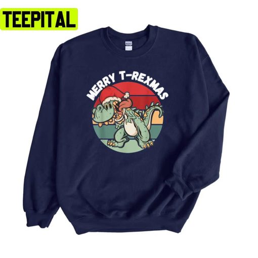 Merry T Rexmas Christmas Dinosaur T Rex Pajamas Boys Kids Unisex Sweatshirt