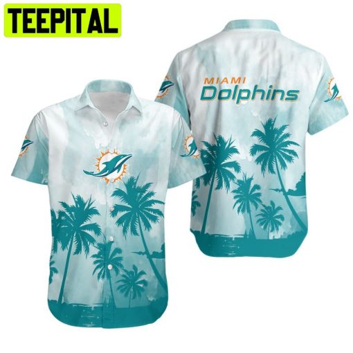 Miami Dolphins Coconut Trees Summer Hawaiian Shirt