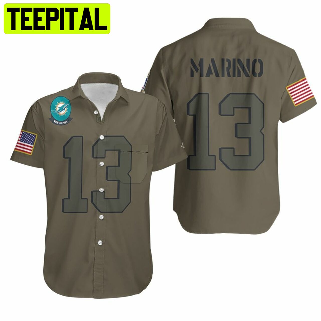 Miami Dolphins Dan Marino #13 Limited Camo 01 Hawaiian Shirt