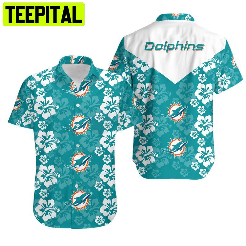 Miami Dolphins Flowers Hawaiian Shirt