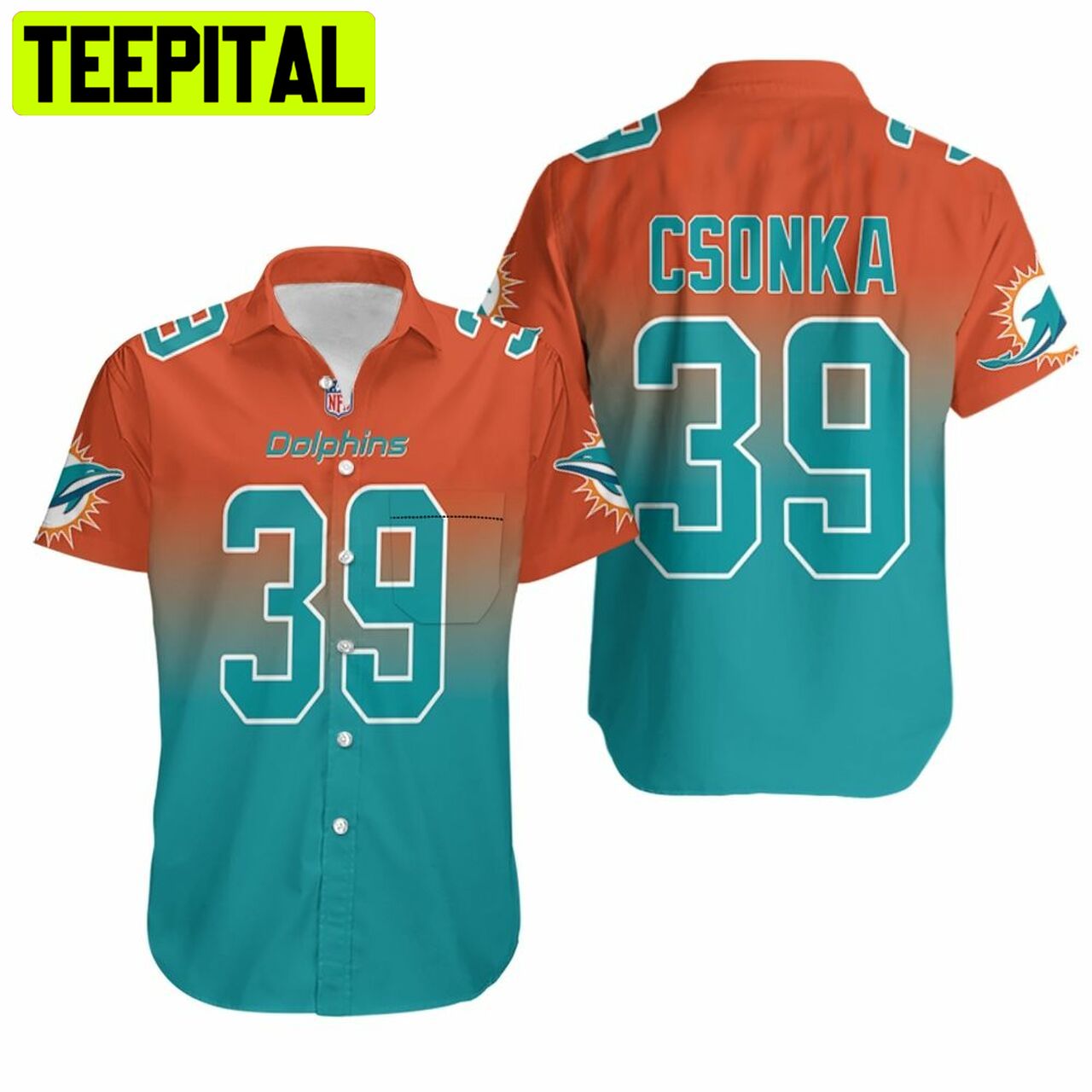 Miami Dolphins Larry Csonka #39 NFL American Football Hawaiian Shirt