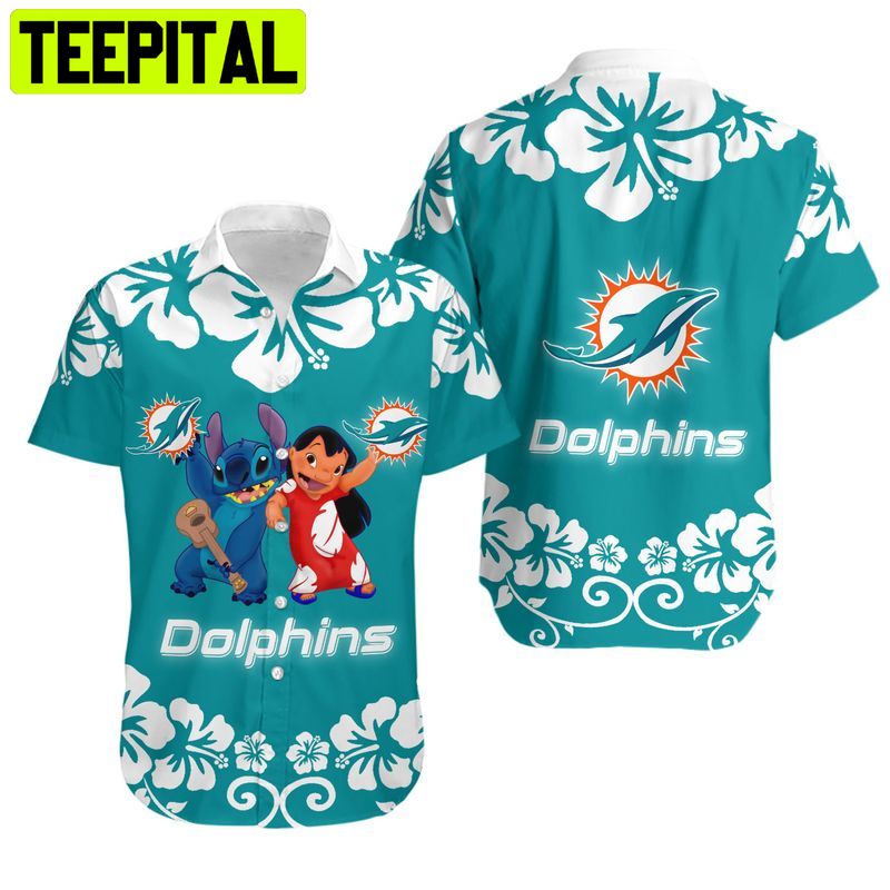 Miami Dolphins Lilo And Stitch Hawaiian Shirt