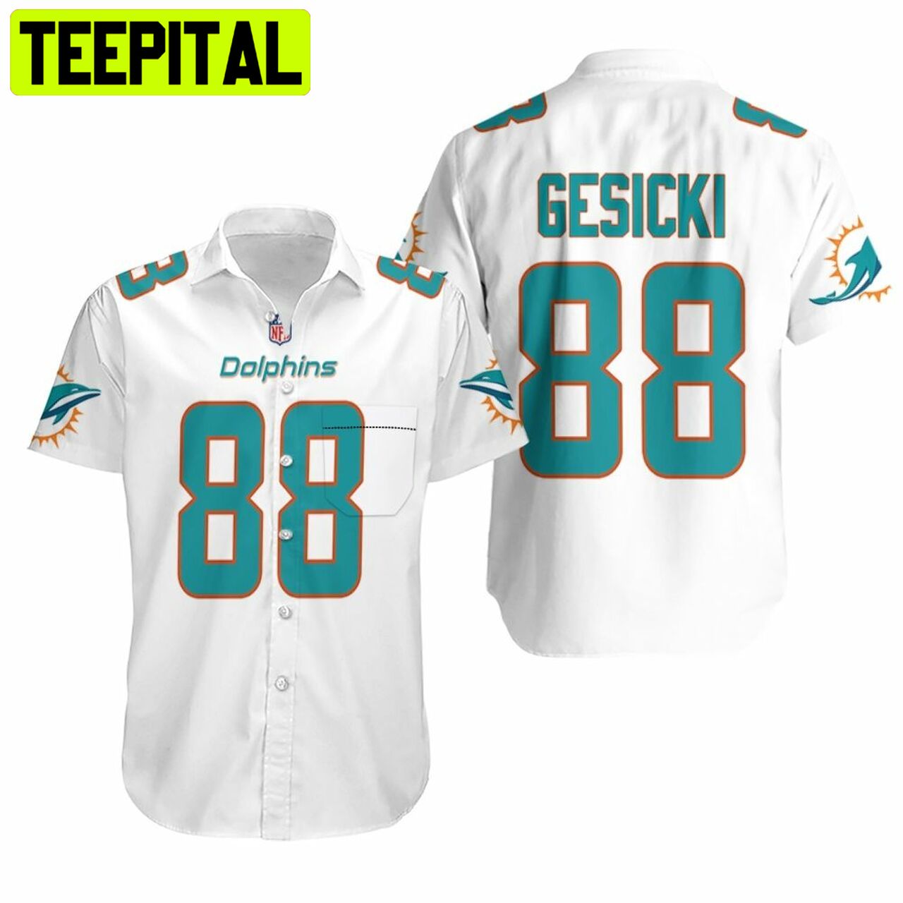 Miami Dolphins Mike Gesicki #86 NFL Team Hawaiian Shirt