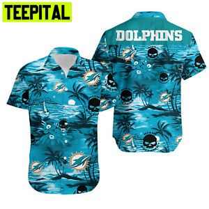 Miami Dolphins NFL Button Hawaiian Shirt