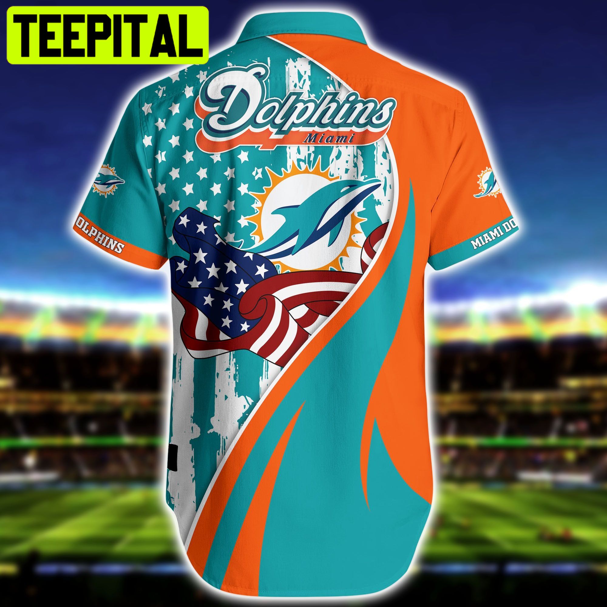 Miami Dolphins NFL & Short American Hawaiian Shirt