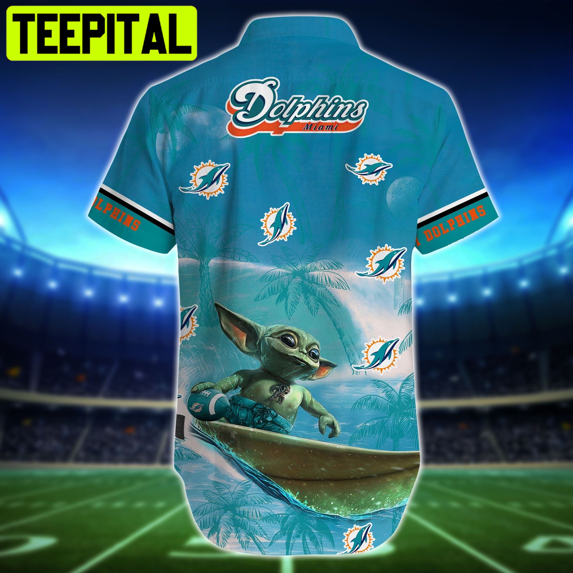 Miami Dolphins NFL Short Yoda 3D Hawaiian Shirt