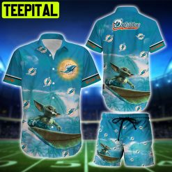 Miami Dolphins NFL Short Yoda 3D Hawaiian Shirt