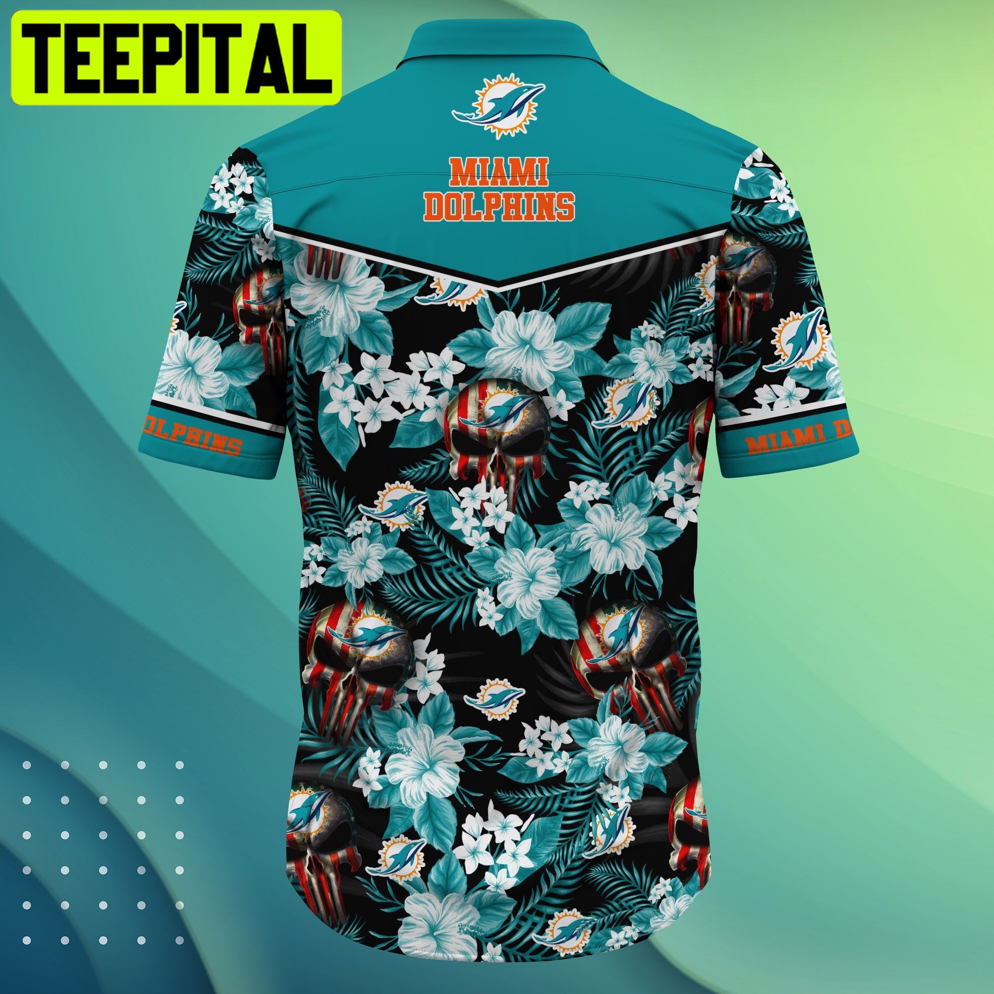 Miami Dolphins NFL Skull Flower T-shirt Style Hot Trending Hawaiian Shirt