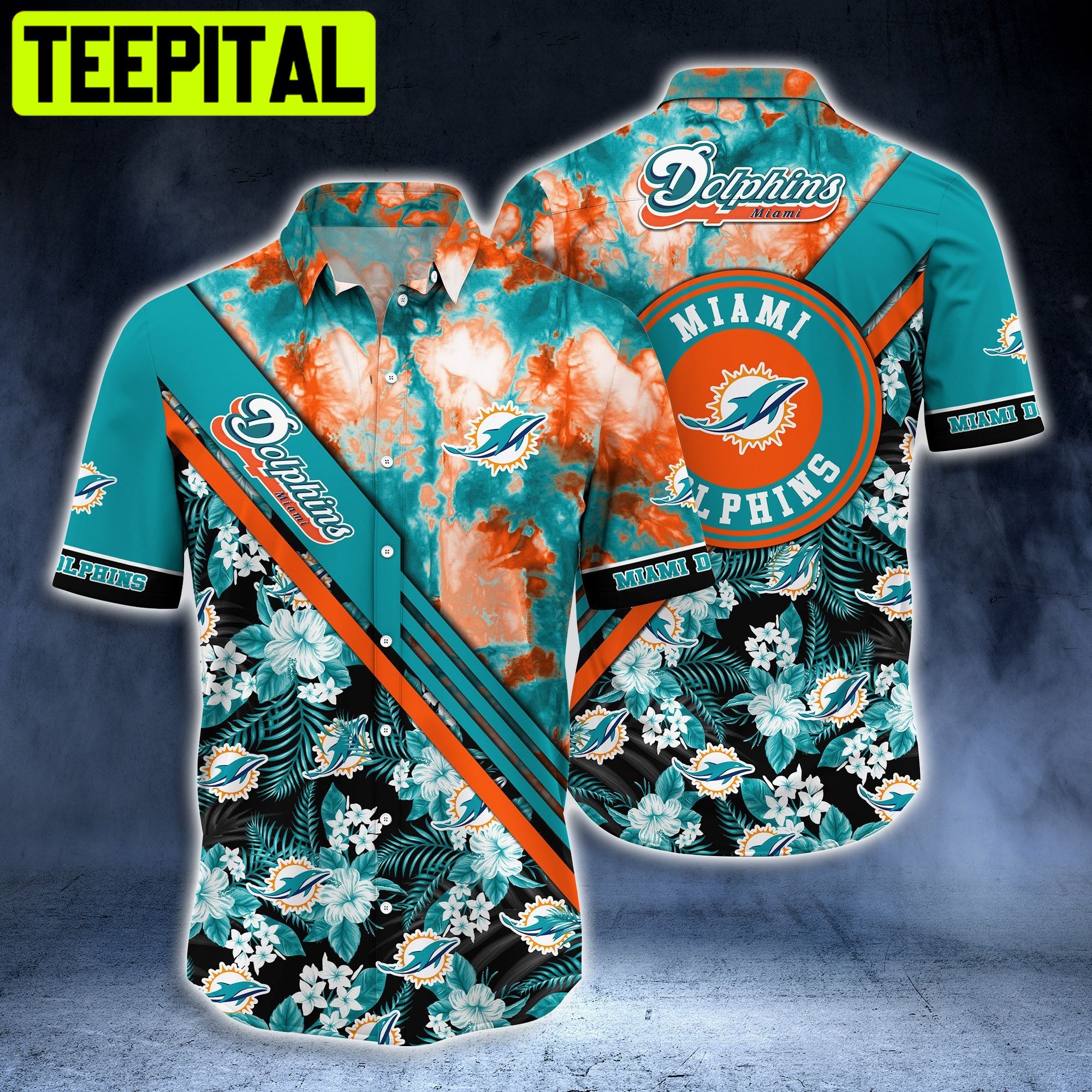 Miami Dolphins NFL T-shirt Hot Trending Tropical Flower Hawaiian Shirt