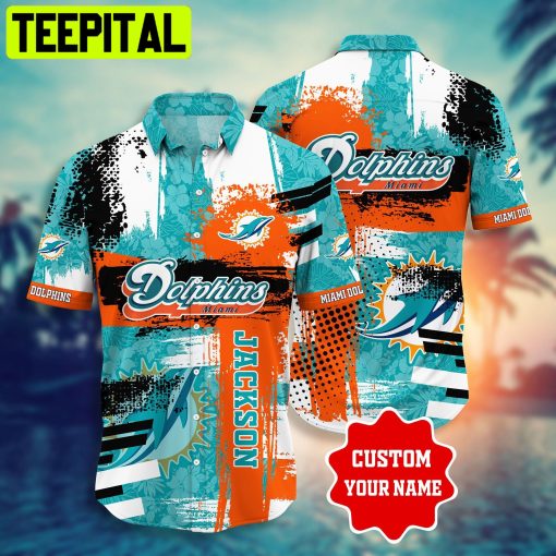Miami Dolphins NFLShort Style Painting Custom Name Hawaiian Shirt