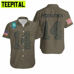 Miami Dolphins Ryan Fitzpatrick #14 Limited Camo Hawaiian Shirt