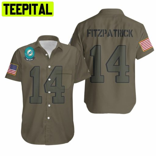 Miami Dolphins Ryan Fitzpatrick #14 Limited Camo Hawaiian Shirt