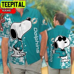 Miami Dolphins Snoopy Custom Tropical Aloha Hawaiian Shirt