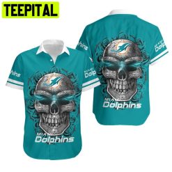 Miami Dolphins Summer Skull Hawaiian Shirt