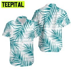 Miami Dolphins Tropical Leaves Hawaiian Shirt