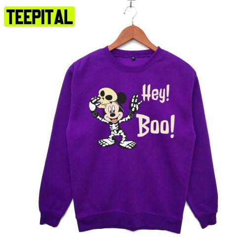 Miccky Hey Boo Cartoon Halloween Illustration Hoodie